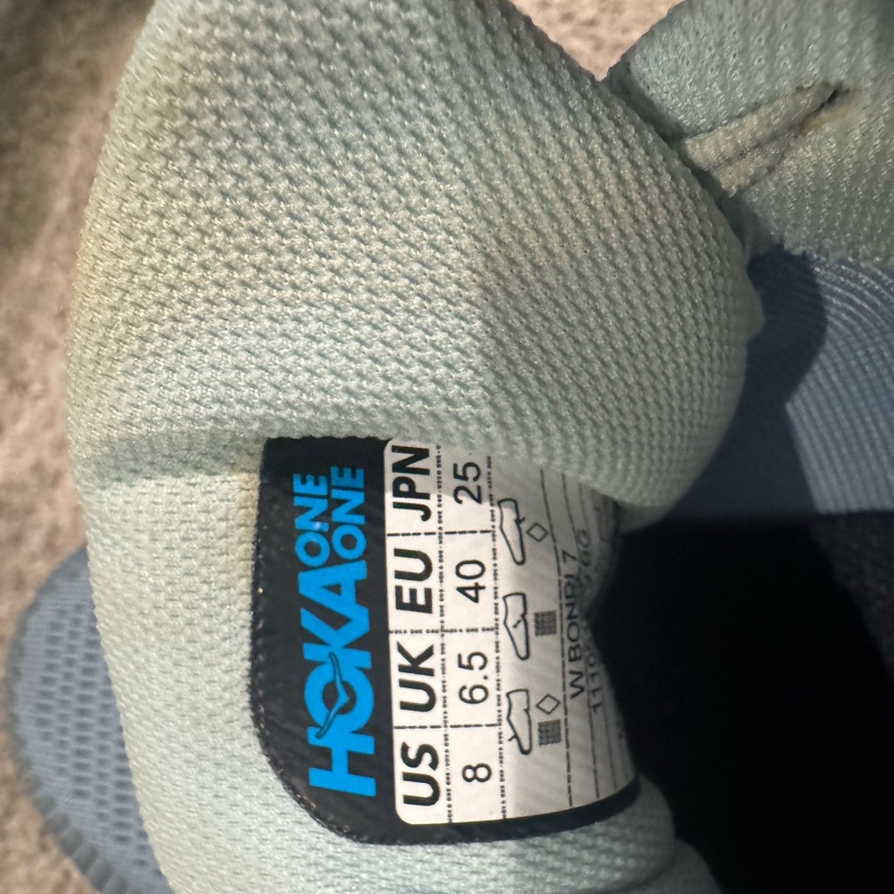 Hoka Women's Athletic Shoes in light blue and coral - Picture 6 of 6